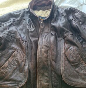 Men's Adventure Bound leather aviator jacket sz S